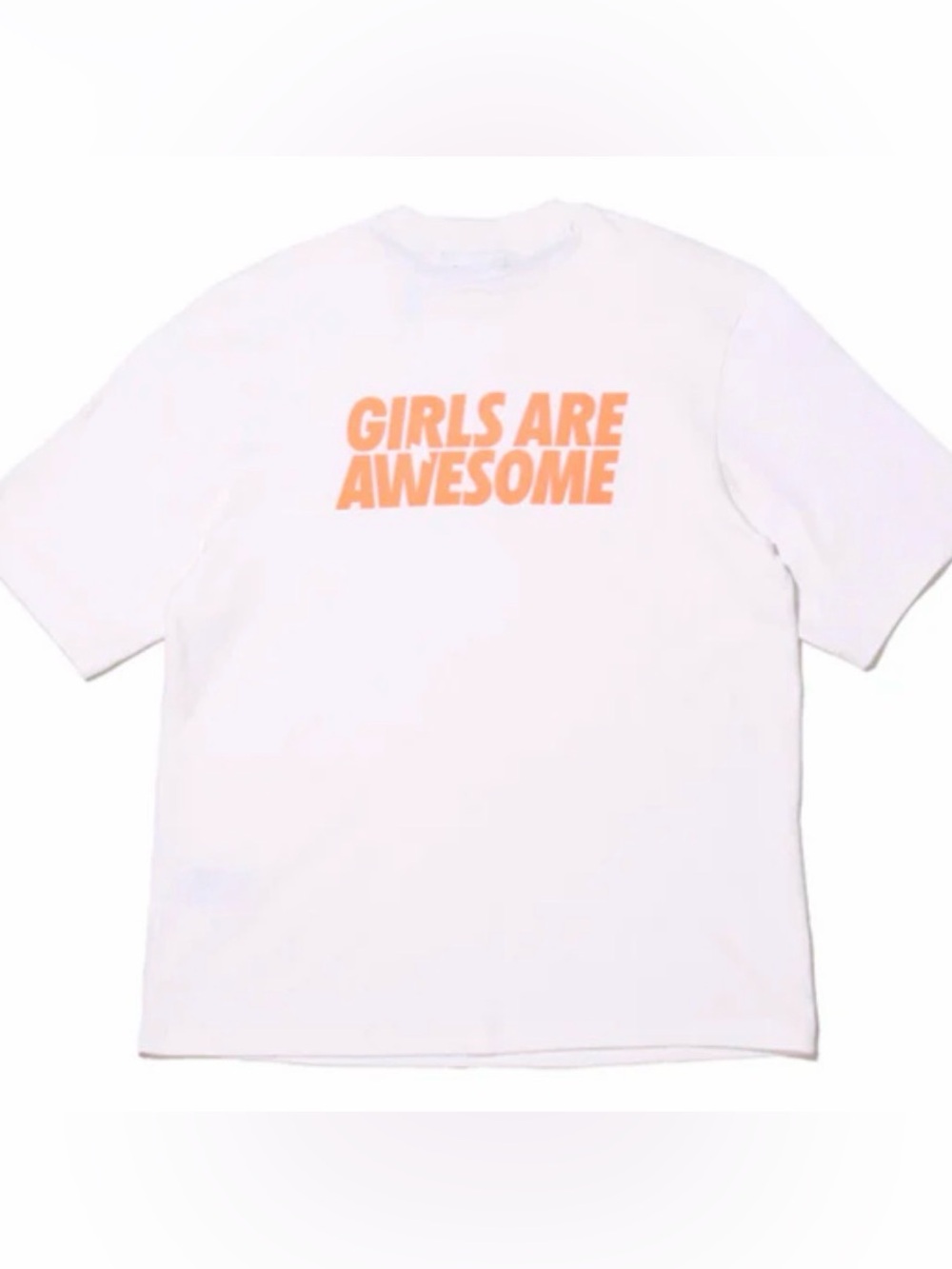 adidas White Tee with Peach 'GIRLS ARE AWESOME' Graphic